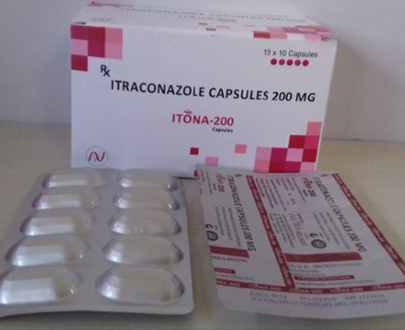 Itraconazole 200 mg (pack size) 10 Cap