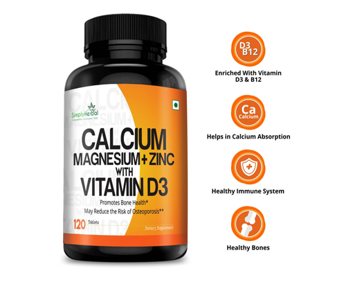 G.S.S Calcium + Magnesium + Zinc & Vitamin D3, 60 Tablet(s)